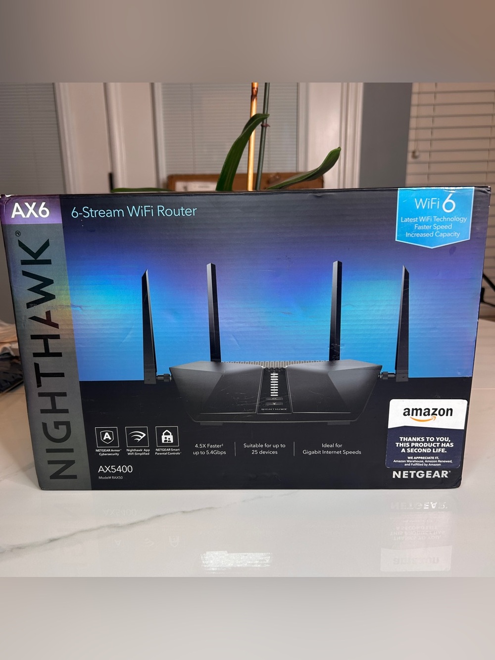 NETGEAR RAX50-100NAR Nighthawk 6-Stream AX5400 WiFi Router - Picture 2 of 15